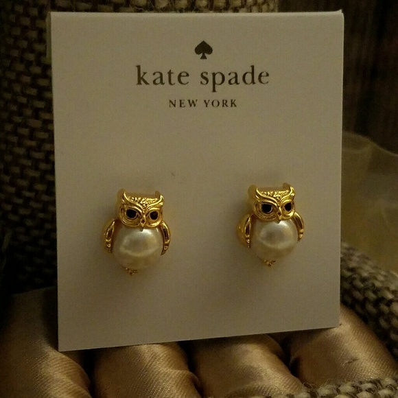 Kate spade owl pearl stud earrings - Picture 2 of 4